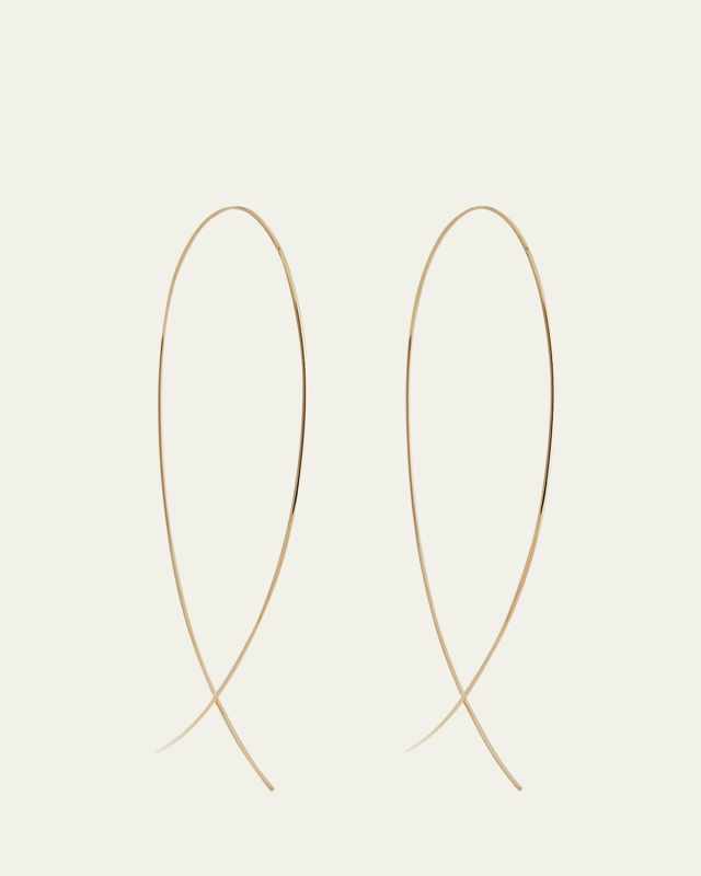 Large Upside Down Hoop Earrings in 14K Gold